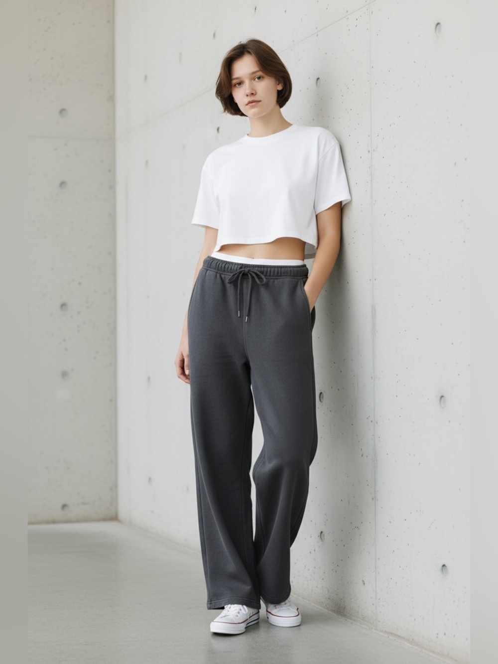 So Me Women's Charcoal Straight Leg Pants